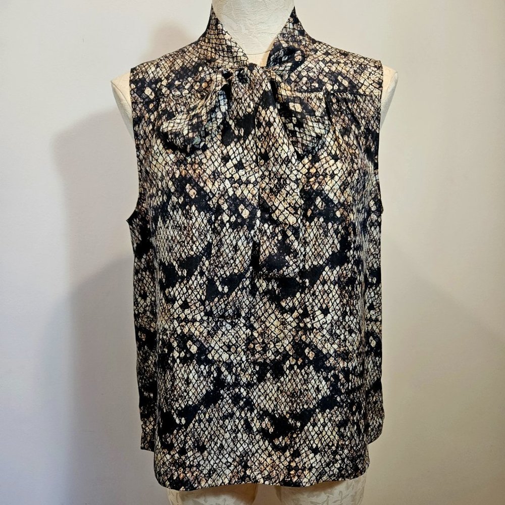 New With Tags Theory Arilia 100% Silk Sleeveless Blouse, Size L